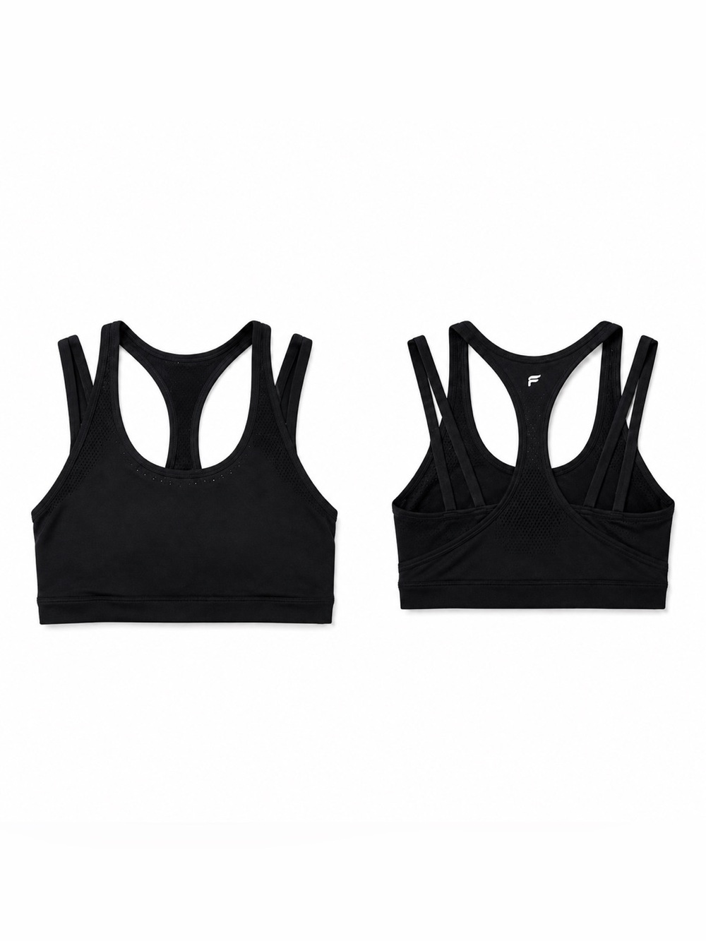 Fabletics Black Mesh Medium Impact Sports Bra Size L NWOT